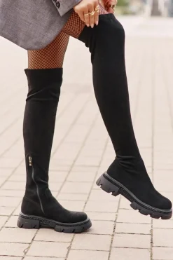 Boto Muszkieterki|Kozaki Za Kolano*Kozaki Damskie Za Kolano Eko Zamszowe Czarne Irithalla