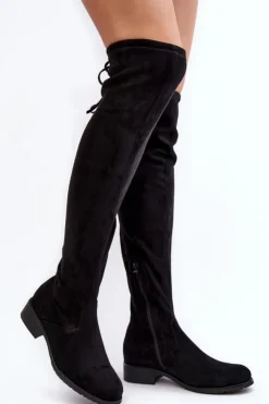 Boto Muszkieterki|Kozaki Za Kolano*Kozaki Damskie Zamszowe Za Kolano Czarne Enelyn