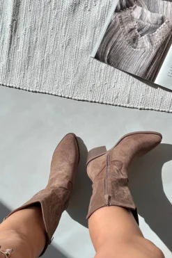 Damskie Buty damskie Vinceza Kozaki Kowbojki Damskie Na Obcasie Ocieplane Vinceza 16508 Ciemnobeżowe