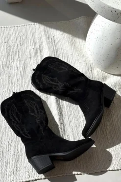 Buty damskie Vinceza Kozaki Na Obcasie|Kozaki Zamszowe*Kozaki Kowbojki Damskie Na Obcasie Ocieplane Vinceza 16508 Czarne Czarny