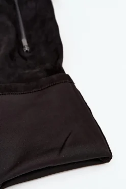 Boto Kozaki Ocieplane|Muszkieterki*Kozaki Na Słupku I Platformie Za Kolano Eko Zamszowe Czarne Amareen