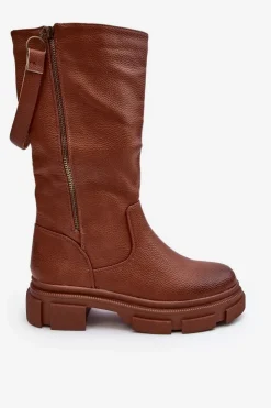 Boto Kozaki Płaskie|Kozaki Przed Kolano*Kozaki Z Cholewką Do Połowy Łydki Brązowe Lizames