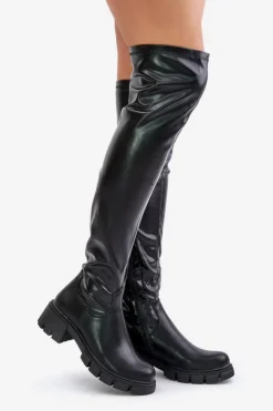 Boto Kozaki Za Kolano Na Płaskim Obcasie Z Eko Skóry Mesiga