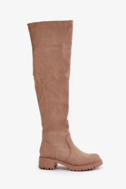 Boto Muszkieterki|Kozaki Płaskie*Kozaki Za Kolano Na Płaskim Obcasie Beżowe Filora