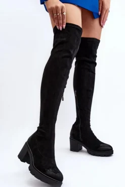 Discount Boto Kozaki Za Kolano Na Słupku La.Fi 270067B-SU Czarne