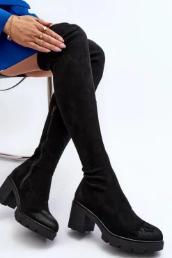 Discount Boto Kozaki Za Kolano Na Słupku La.Fi 270067B-SU Czarne