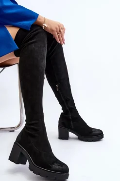 Discount Boto Kozaki Za Kolano Na Słupku La.Fi 270067B-SU Czarne