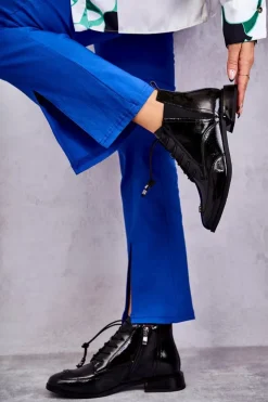 Damskie Damskie buty S.Barski Lakierowane Botki Z Ozdobą Czarne Betrix