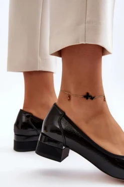 Buty damskie Vinceza Czółenka Na Słupku|Czółenka Klasyczne*Lakierowane Czółenka Na Klocku Czarne Ilvanna