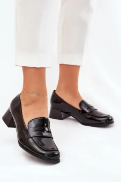 Best Boto Lakierowane Czółenka Na Niskim Obcasie Czarne Selenith