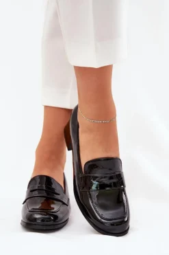 Best Boto Lakierowane Czółenka Na Niskim Obcasie Czarne Selenith