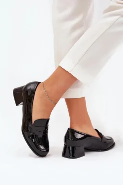 Best Boto Lakierowane Czółenka Na Niskim Obcasie Czarne Selenith