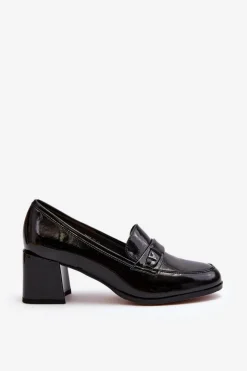 Damskie Buty damskie Vinceza Lakierowane Czółenka Na Obcasie Czarne Felicijana