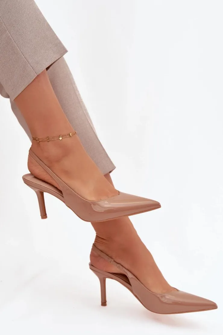 Boto Szpilki Lakierowane|Czółenka Klasyczne*Lakierowane Czółenka Na Szpilce Ciemnobeżowe Phelia Beżowy