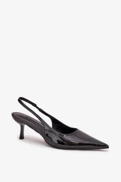 Boto Szpilki Lakierowane|Czółenka Klasyczne*Lakierowane Czółenka Na Szpilce Z Odkrytą Piętą Czarne Talira Czarny