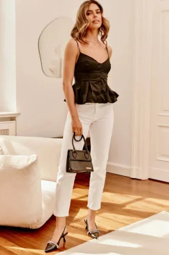 Clearance Boto Lakierowane Czółenka Na Szpilce Z Ozdobnymi Paskami Czarne Jelmia