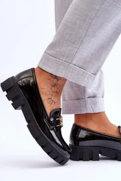 Damskie Buty damskie Vinceza Lakierowane Damskie Mokasyny Czarne Sanvi