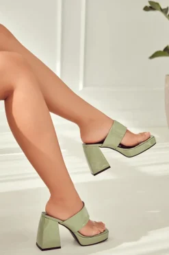 Online Boto Lakierowane Klapki Na Słupku Zielone Seattle