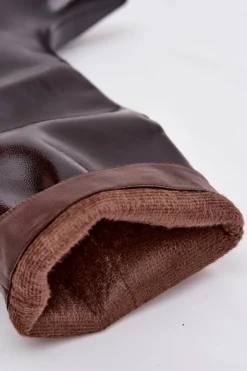 Damskie Boto Lakierowane Kozaki Damskie Na Niskim Obcasie Bordowe Mireva