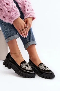 Laura Messi Półbuty Lakierowane|Półbuty Skórzane*Lakierowane Mokasyny Damskie 2785 Czarne