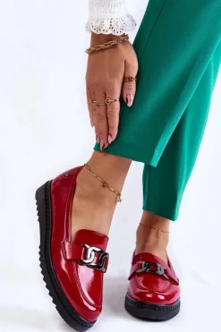 Buty damskie Vinceza Mokasyny Damskie Lakierowane|Mokasyny Na Platformie*Lakierowane Mokasyny Na Platformie Czerwone Abisso
