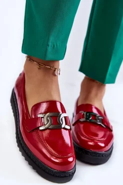 Buty damskie Vinceza Mokasyny Damskie Lakierowane|Mokasyny Na Platformie*Lakierowane Mokasyny Na Platformie Czerwone Abisso