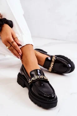 Boto Półbuty Lakierowane|Mokasyny Damskie Lakierowane*Lakierowane Półbuty Loafery La.Fi 210001B-NL Czarne