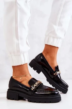 Boto Półbuty Lakierowane|Mokasyny Damskie Lakierowane*Lakierowane Półbuty Loafery La.Fi 210001B-NL Czarne