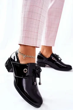 Damskie Buty Sergio Leone Lakierowane Pół PB260 Czarne