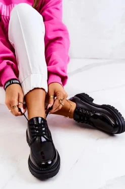 Sale Boto Lakierowane Półbuty Wiązane La.Fi Czarne Joselin