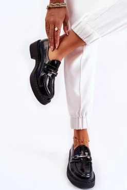 Clearance Boto Lakierowane Półbuty Ze Srebrną Ozdobą Czarne Lemar Hestill Czarny