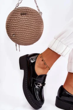 Clearance Boto Lakierowane Półbuty Ze Srebrną Ozdobą Czarne Lemar Hestill Czarny