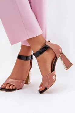 Buty damskie Vinceza Sandały Na Słupku|Sandały Na Obcasie*Lakierowane Sandały Damskie Na Słupku Vinceza 20266 Różowe Różowy