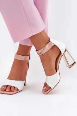 Damskie Buty damskie Vinceza Lakierowane Sandały Damskie Na Słupku Vinceza 20266 Białe