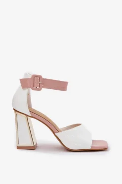 Damskie Buty damskie Vinceza Lakierowane Sandały Damskie Na Słupku Vinceza 20266 Białe