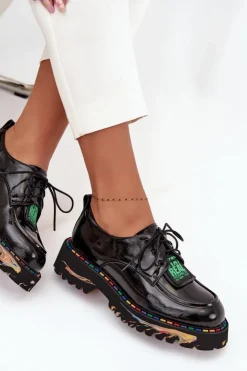 Online Artiker Lakierowane Skórzane Półbuty Damskie 57C0172 Czarne