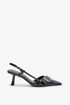 Boto Czółenka Klasyczne*Lakierowane Szpilki Z Klamrą Czarne Zeisia