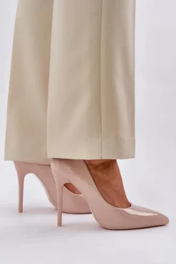 New Boto Lakierowane Szpilki Ze Szpiczastymi Noskami Beżowe Vizana