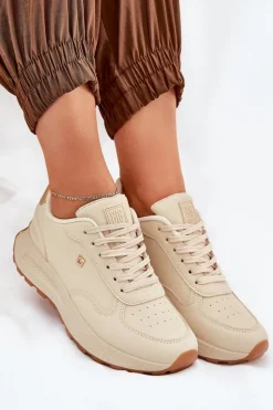 Damskie Big Star Shoes Lekkie Buty Sportowe Damskie Big Star RR274630 HI-POLY SYSTEM Beżowe