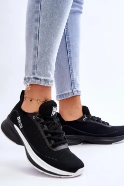 Damskie Big Star Shoes Lekkie Buty Sportowe Memory Foam System Big Star LL274327 Czarne