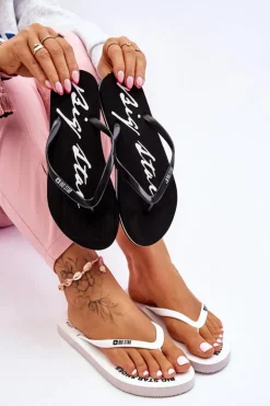 Big Star Shoes Klapki Sportowe|Klapki Damskie Big Star*Lekkie Damskie Klapki Japonki Big Star LL274761 Czarne