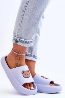 Boto Klapki Basenowe|Klapki Damskie Klasyczne*Lekkie Damskie Piankowe Klapki Z Misiem Niebieskie Lia