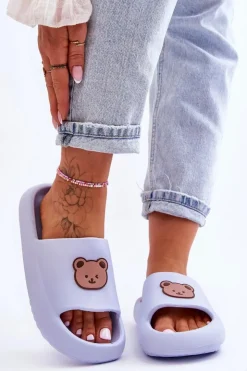 Boto Klapki Basenowe|Klapki Damskie Klasyczne*Lekkie Damskie Piankowe Klapki Z Misiem Niebieskie Lia