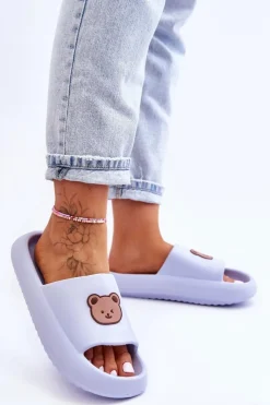 Boto Klapki Basenowe|Klapki Damskie Klasyczne*Lekkie Damskie Piankowe Klapki Z Misiem Niebieskie Lia