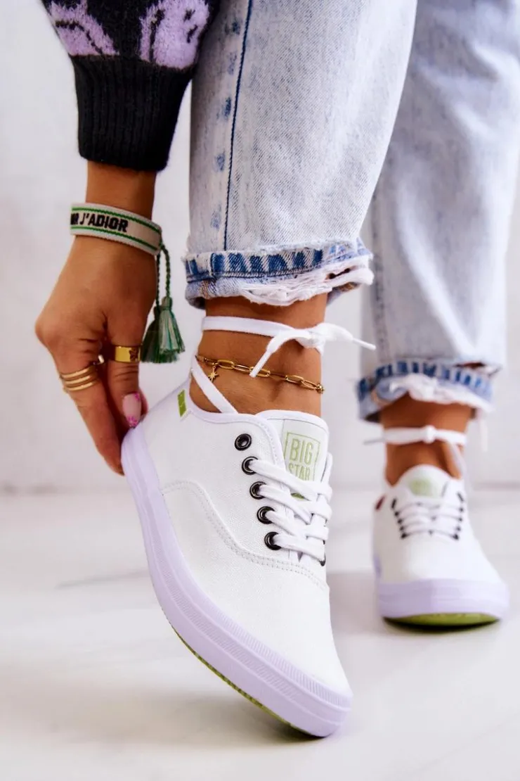 New Big Star Shoes Lekkie Damskie Tenisówki Big Star JJ274260 Białe