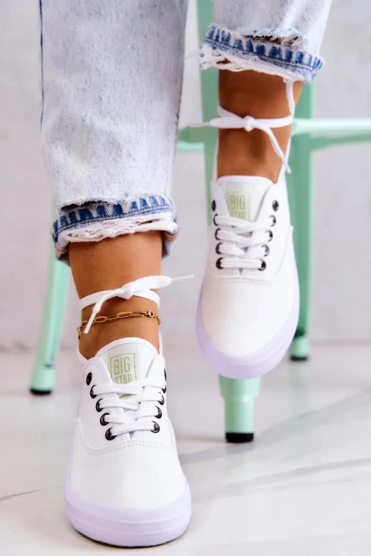 New Big Star Shoes Lekkie Damskie Tenisówki Big Star JJ274260 Białe