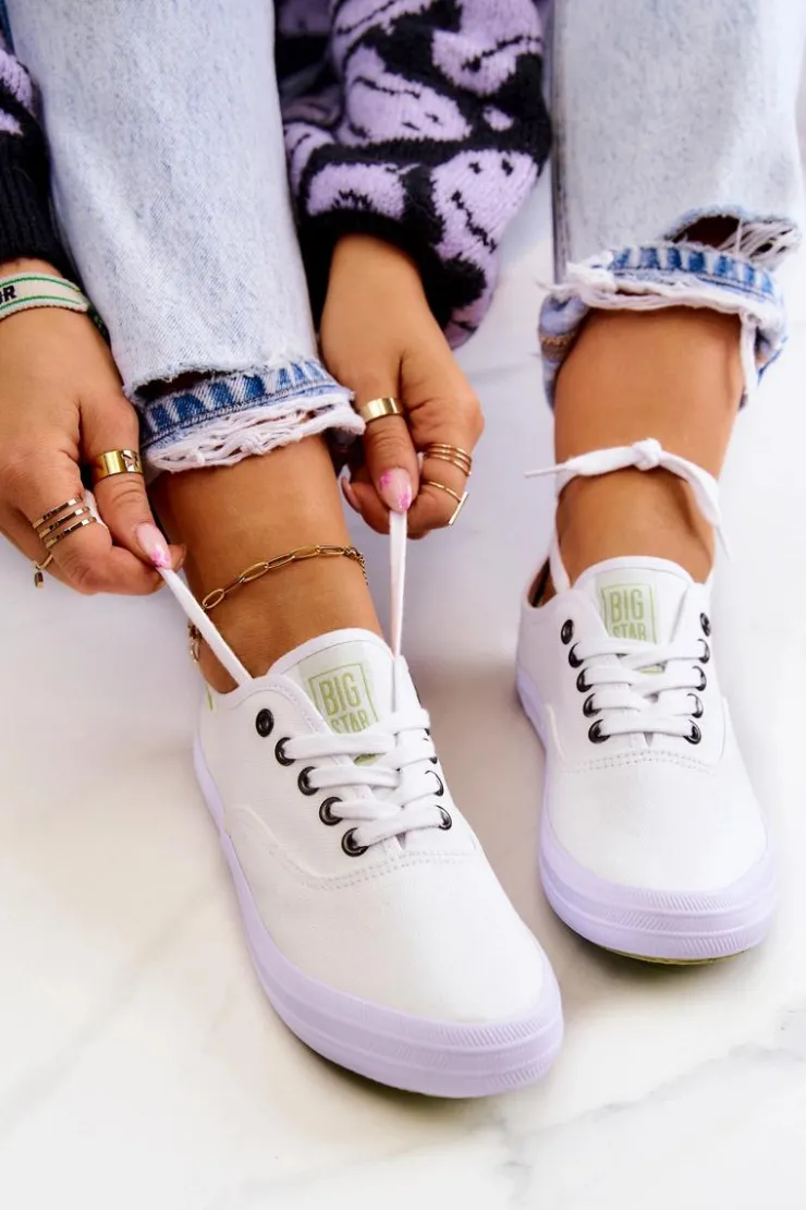 New Big Star Shoes Lekkie Damskie Tenisówki Big Star JJ274260 Białe