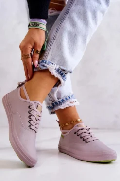 Damskie Big Star Shoes Lekkie Damskie Tenisówki Big Star JJ274264 Szare