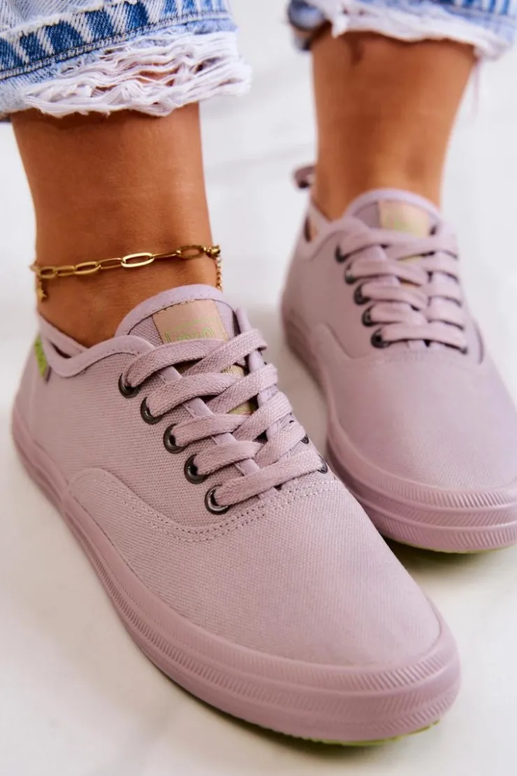 Damskie Big Star Shoes Lekkie Damskie Tenisówki Big Star JJ274264 Szare