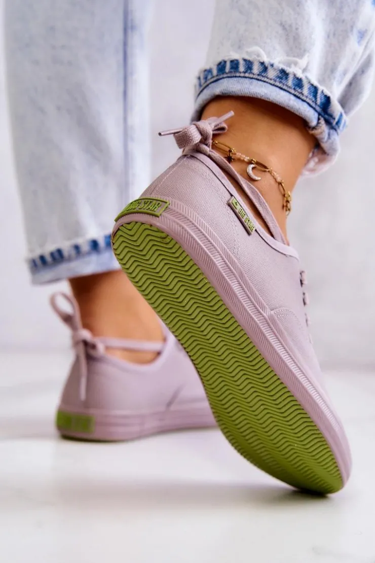 Damskie Big Star Shoes Lekkie Damskie Tenisówki Big Star JJ274264 Szare